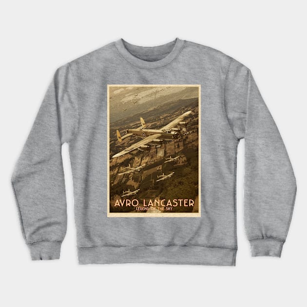 Avro Lancaster poster Crewneck Sweatshirt by seadogprints